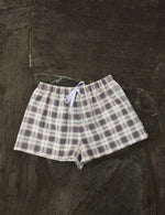 GRAY PLAID SLEEP SHORTS