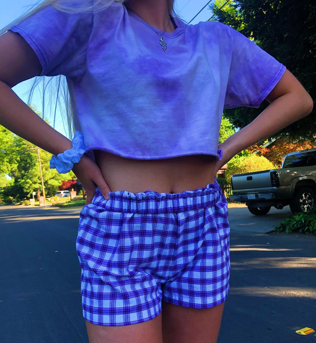 PLAID KELLY SHORTS